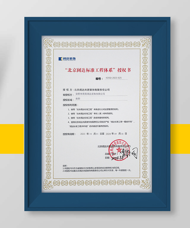 闊達授權(quán)證書